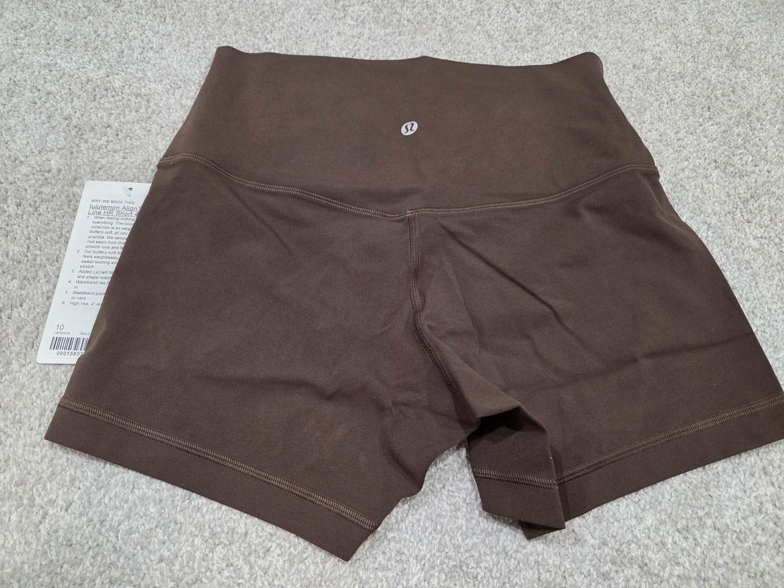 Lululemon Align No Line™ High-Rise Short 4" Size 10 Walnut Crunch