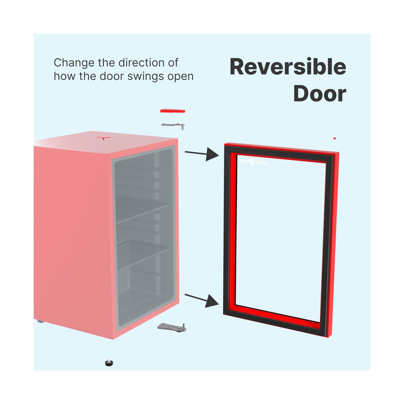 Premium Undercounter Glass Door Mini Fridge, 69L Compact Beverage Fridge with...