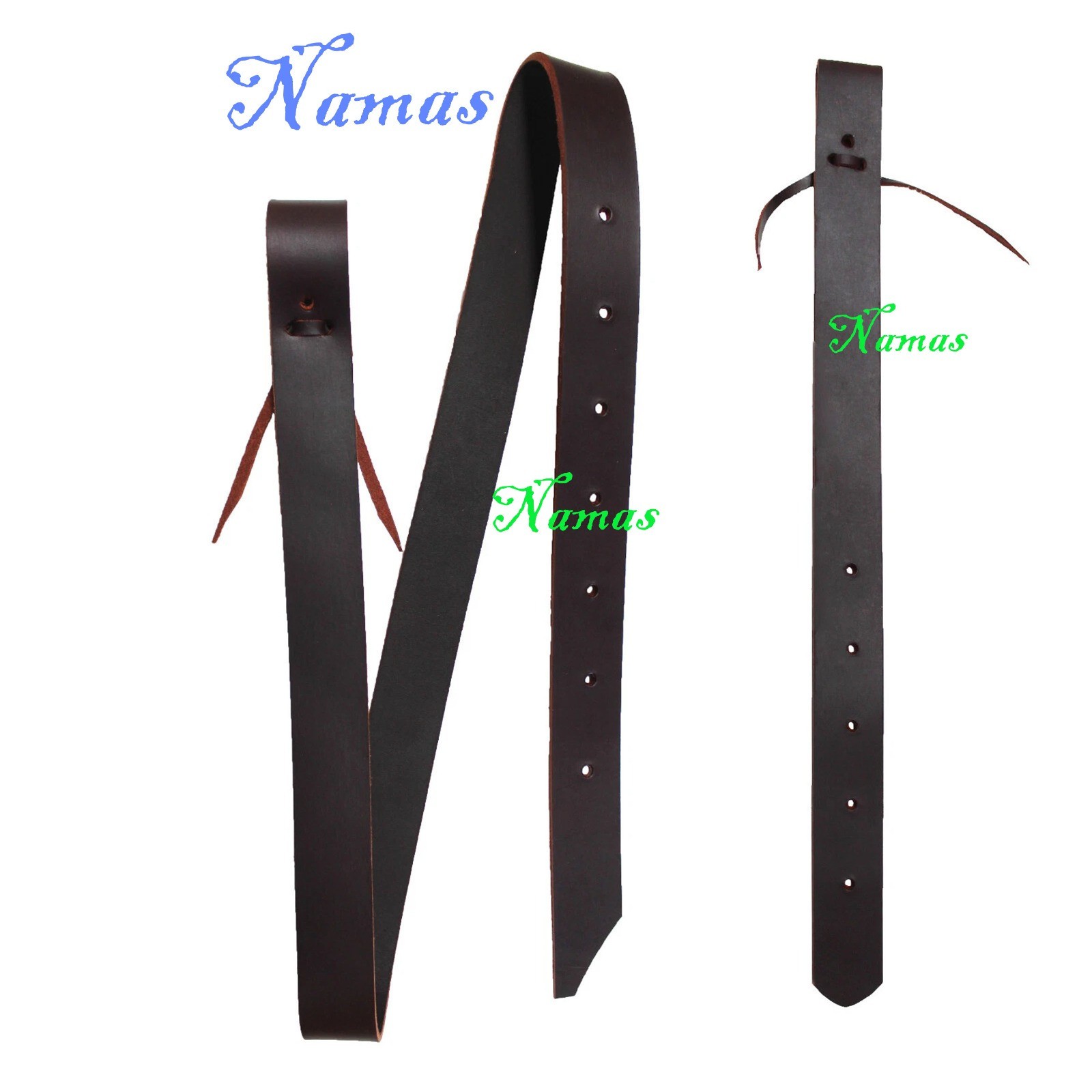 Horse Western Saddle Leather Off Billet & Latigo/Cinch Strap Set With Holes