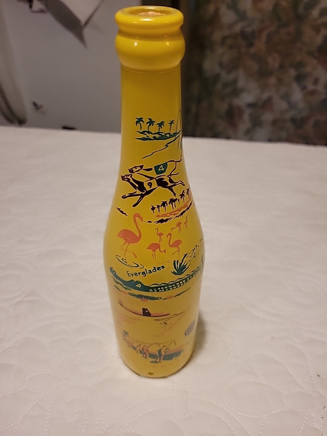 Vintage 1955 ABCB Convention Miami Bottle D-Duralas 10" Souvenir Yellow Glass