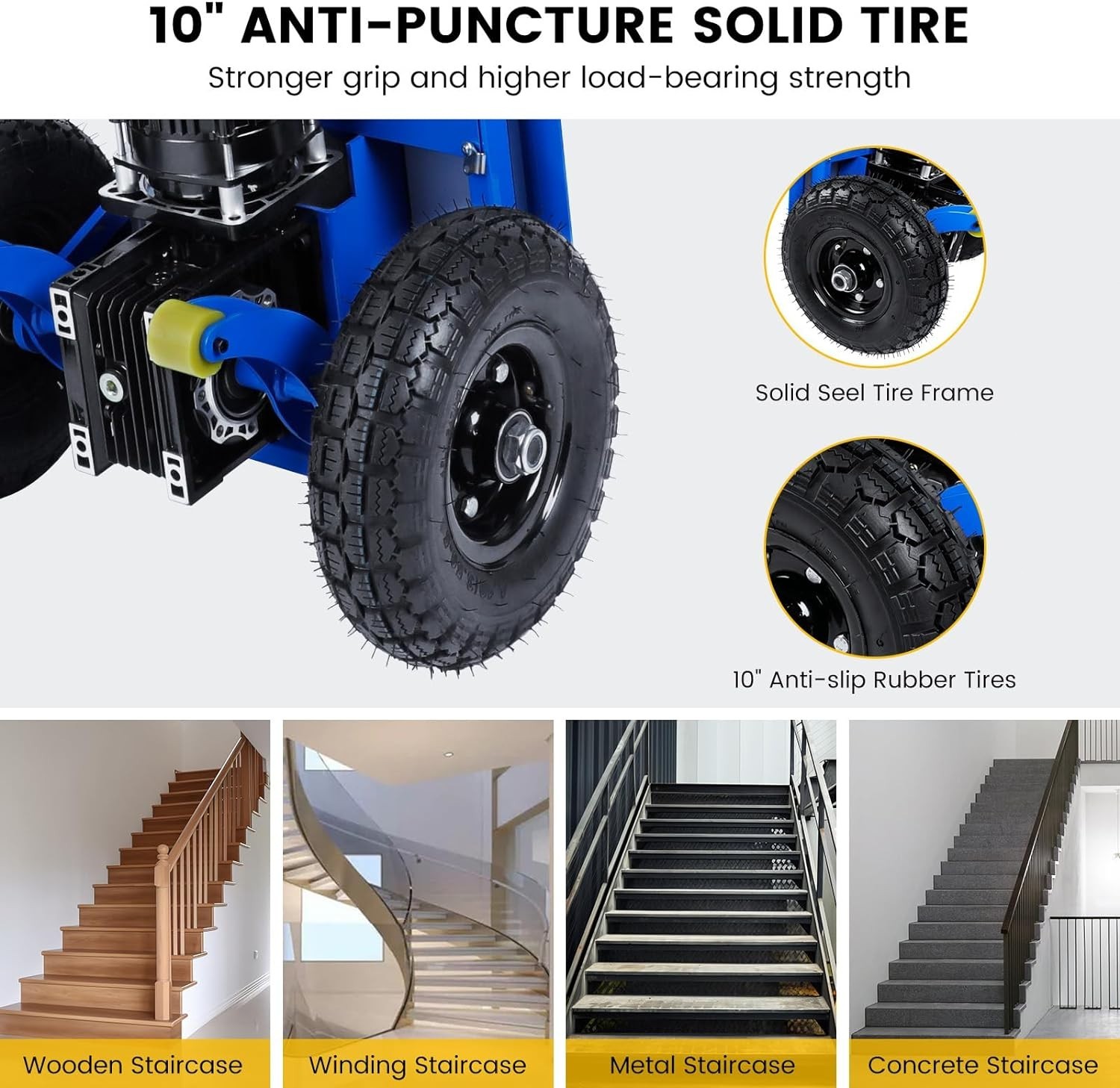 Electric Stair Climbing Hand Trucks Dolly Cart for Moving 880lb Max Capacity US