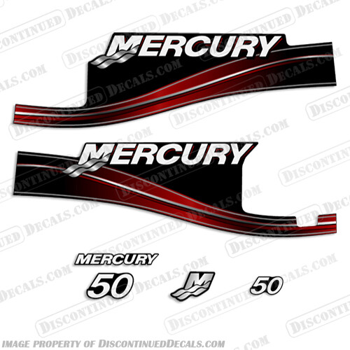 Fits Mercury 50hp 2 Stroke Decal Kit 2005 - 2009 with oil window