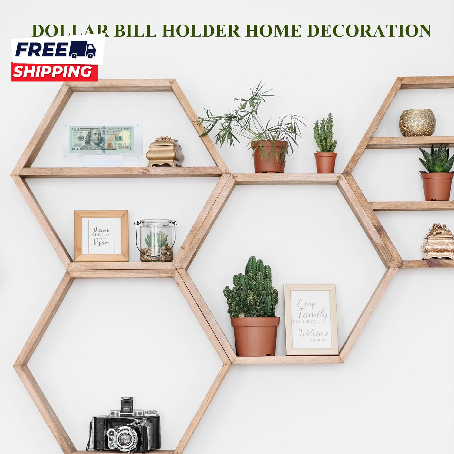 Dollar Bill Frame Display Acrylic Dollar Bill Holder for Collectors Currency