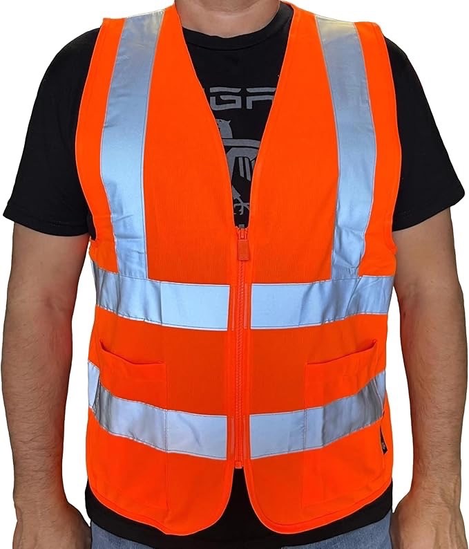 Orange Mesh High Visibility Safety Vest, ANSI/ ISEA 107-2010