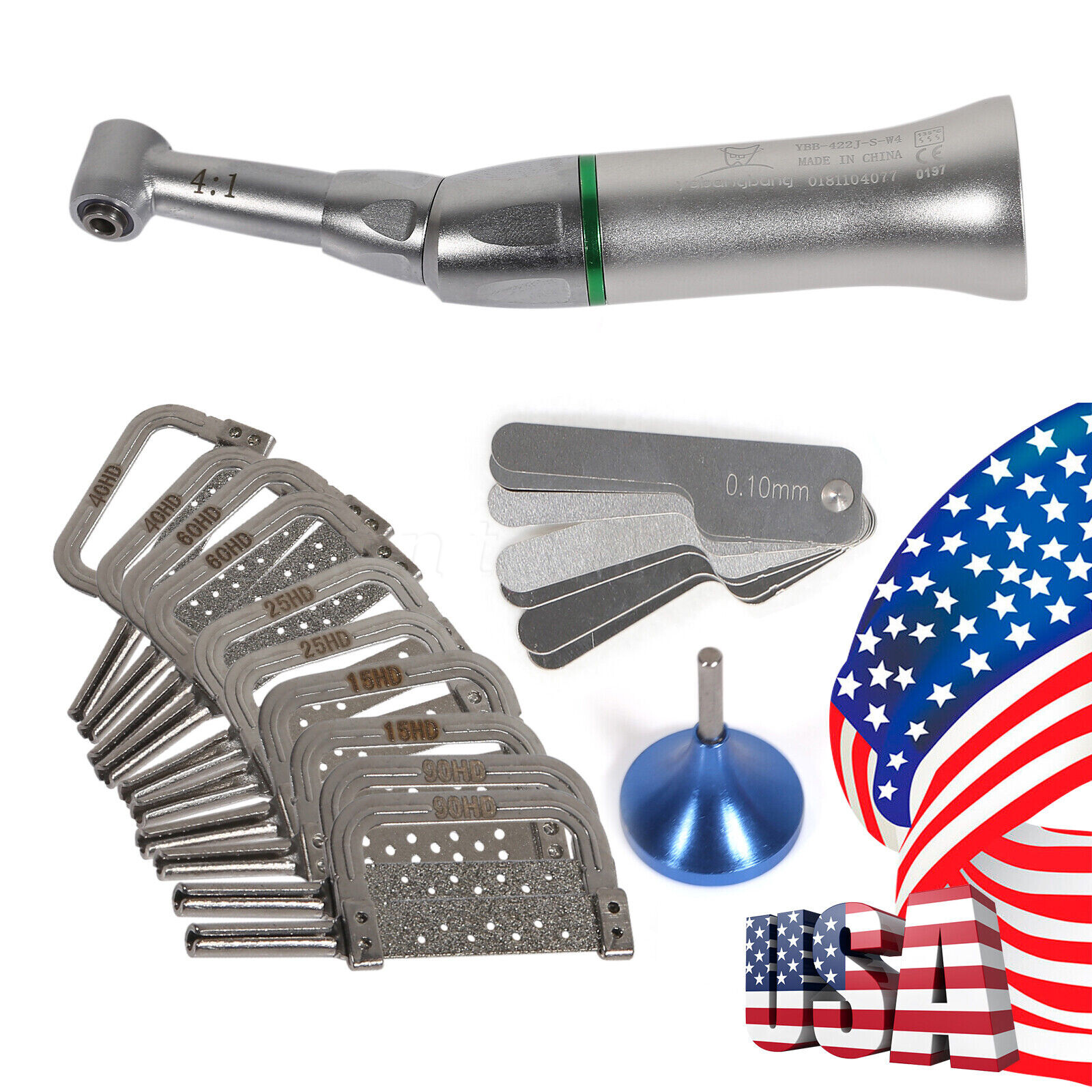 Dental Ortho Contra Angle 4:1 Contra Angle Handpiece Interproximal Strip IPR Kit