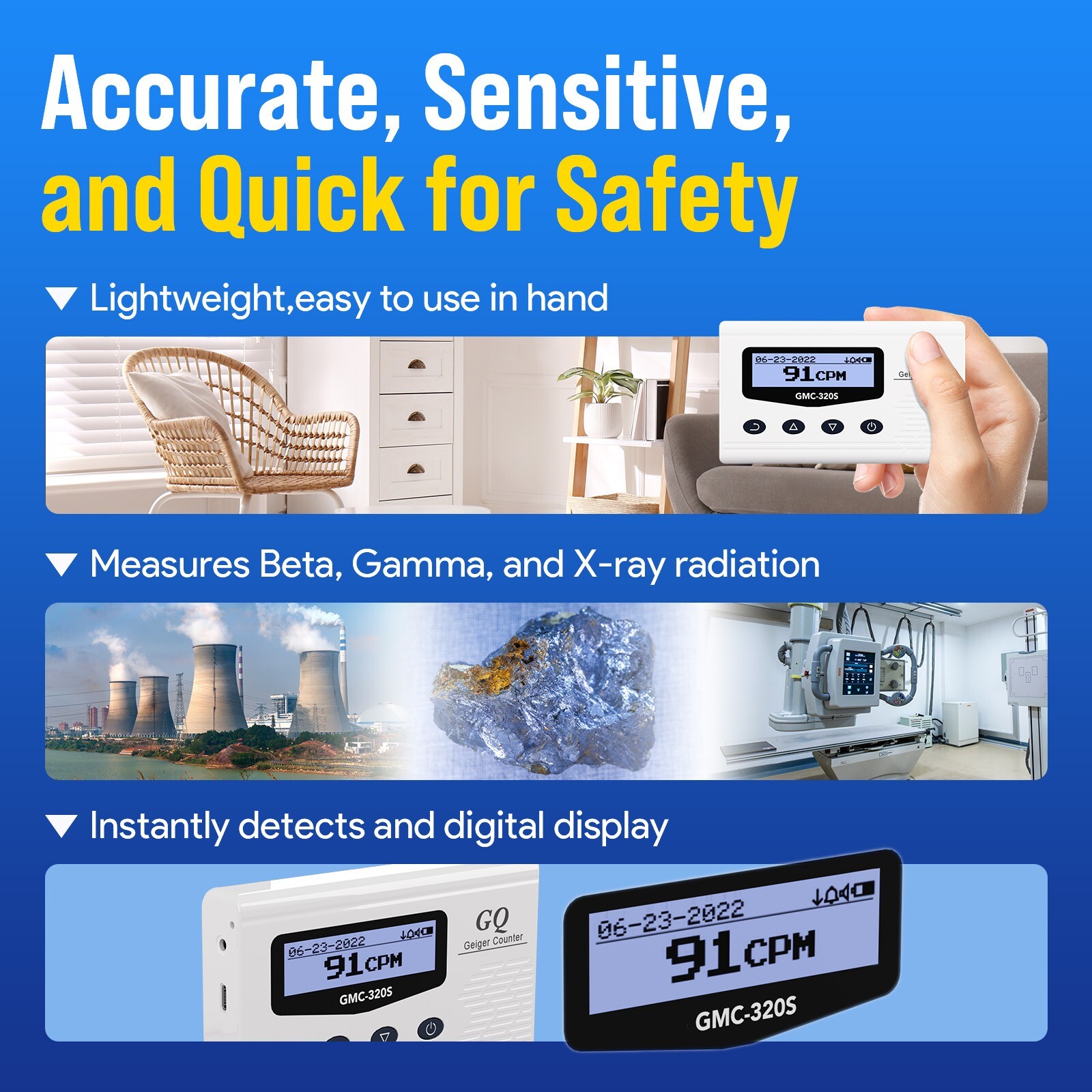 GMC-320S GQ GMC-320S Digital Nuclear Radiation Detector