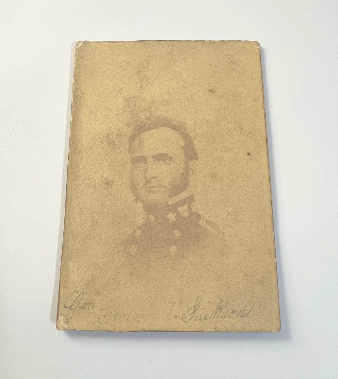 CIVIL WAR CONFEDERATE GENERAL THOMAS STONEWALL JACKSON SIGNED PHOTO CDV CARD HTF