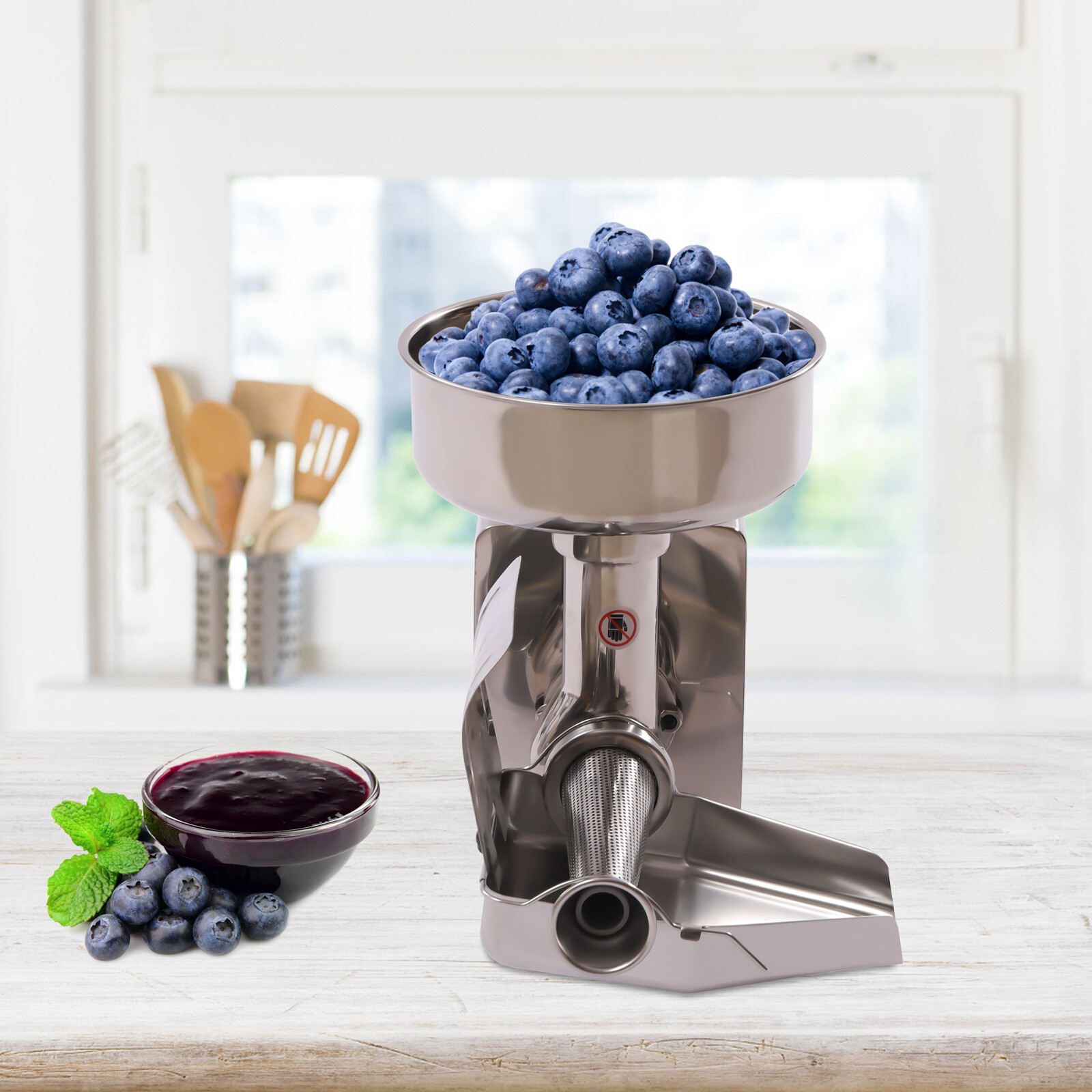 110V Electric Tomato Strainer, 450W Stainless Steel Tomato Press and Strainer