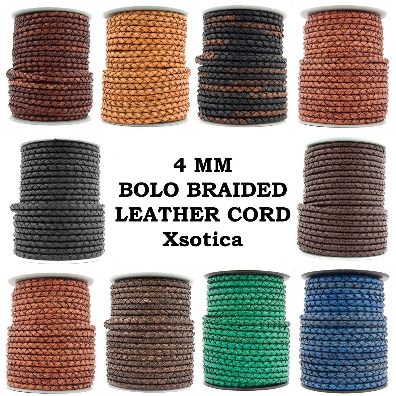 Xsotica 4 mm Bolo Round Leather Cord - New, Free Shipping