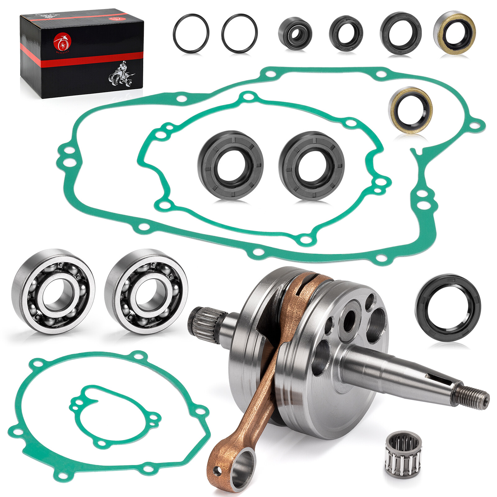 ENGINE REBUILD KIT, CRANKSHAFT, BEARING, GASKETS For KAWASAKI KX80 KX85 KX100