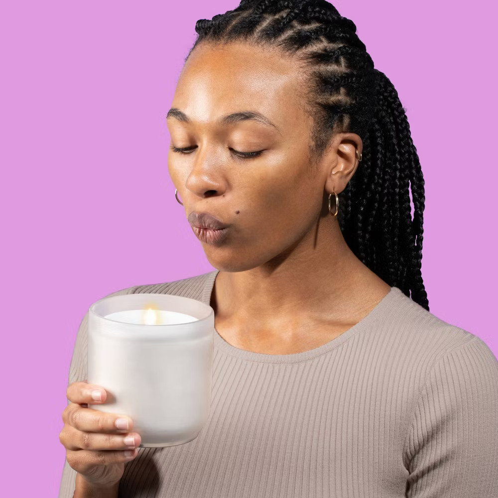 Lifelines Flameless Candle Diffuser - Frosted Glass Cream