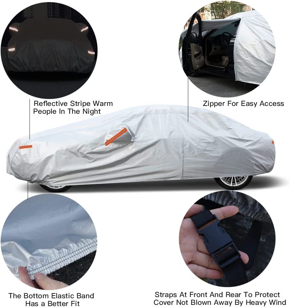 For Honda Civic Full Car Cover Outdoor Sun UV Protection Dust Rain Resistant