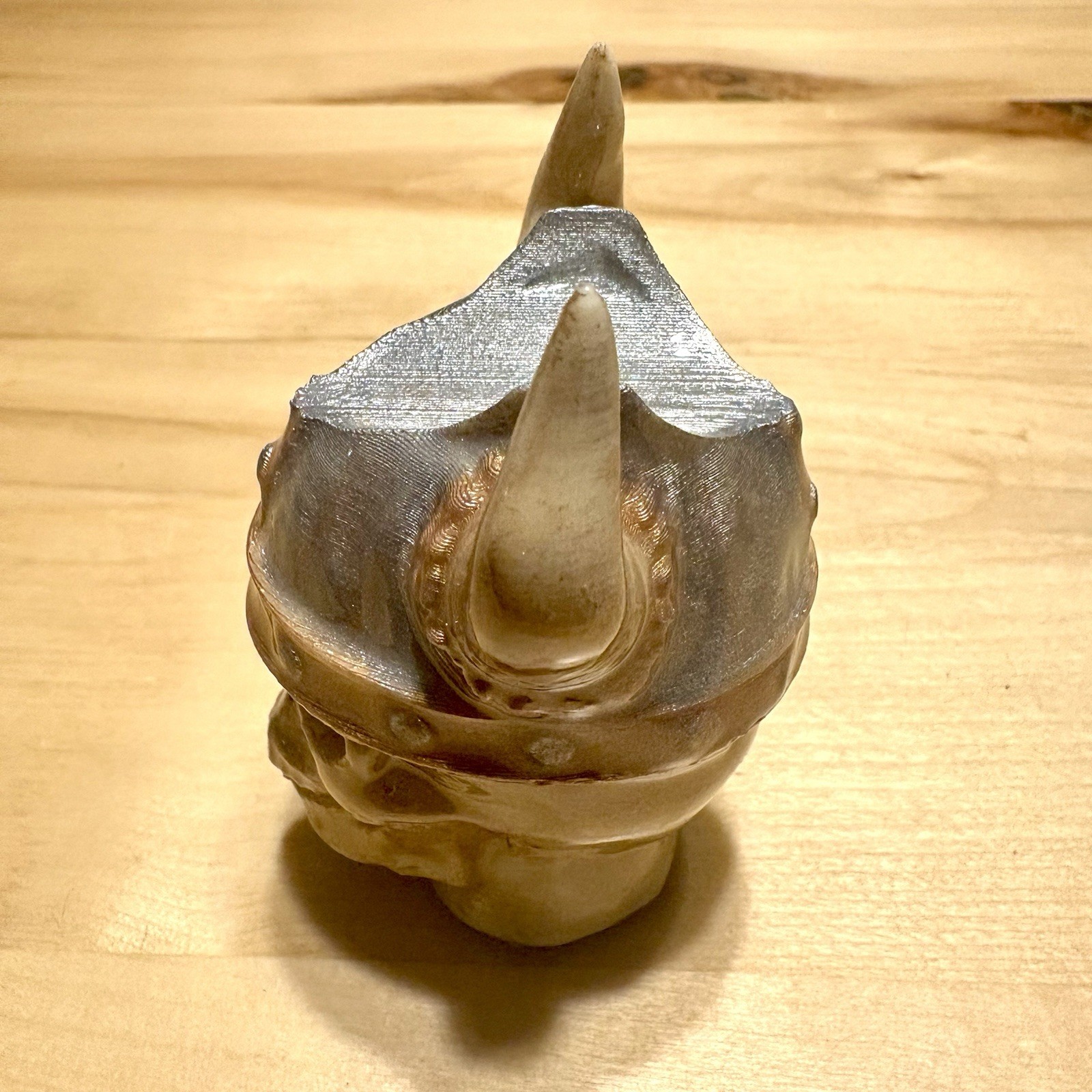 Cigar Rest Stand Holder Viking Skull With Helmet Hand Painted