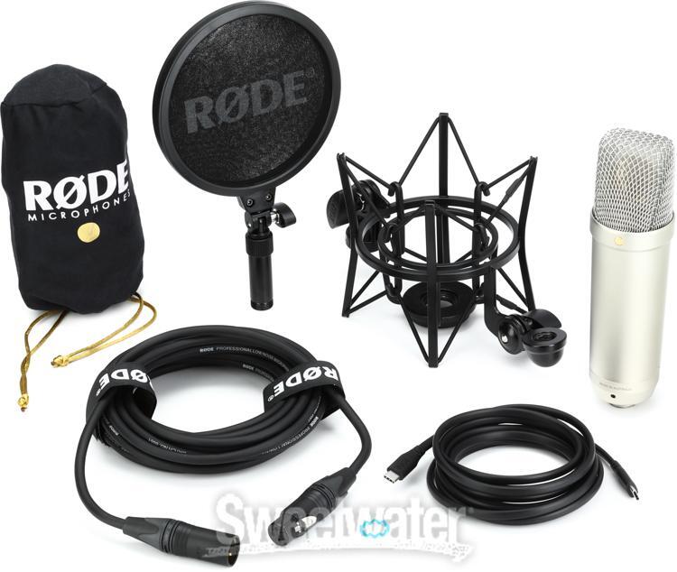 Rode NT1 5th Generation Condenser Microphone with SM6 Shockmount and Pop Filter