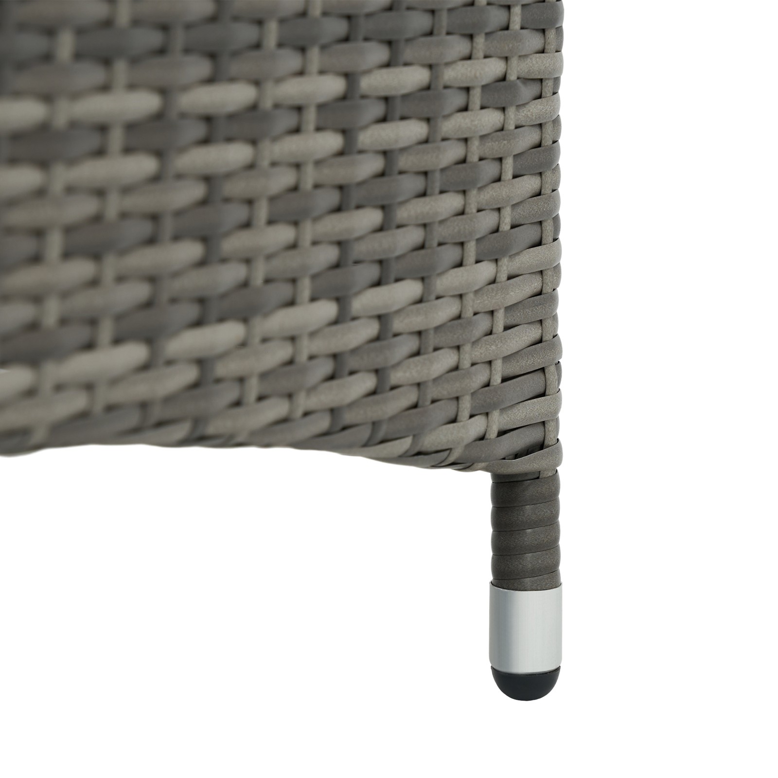 Outdoor PE Rattan Reclining Sun Lounger Set of 2 w/ Cushion, Wheels, Gray