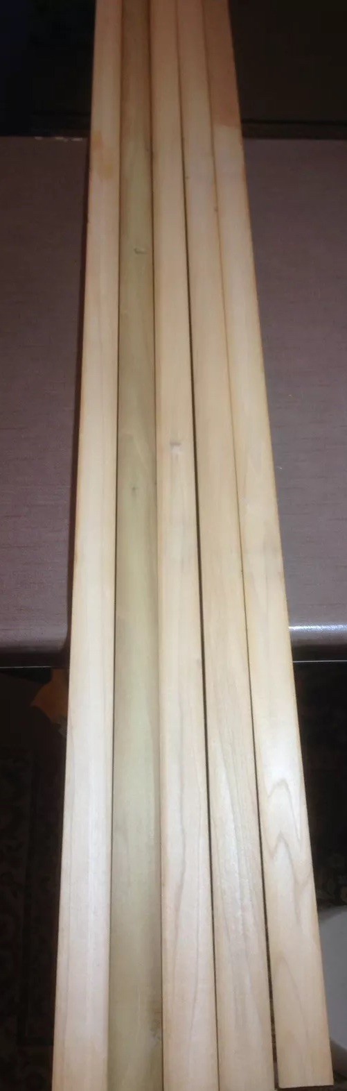 Poplar hardwood Lumber 5 Pieces 3/8"x 1-1/2"x58"+