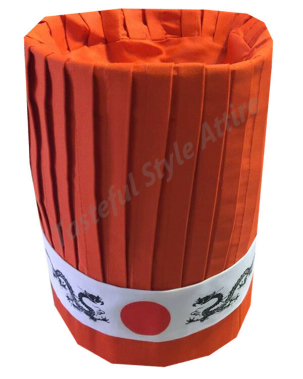 Popular and High-Quality Hibachi Chef Tall Hat Set, Orange chef hat set, NEW