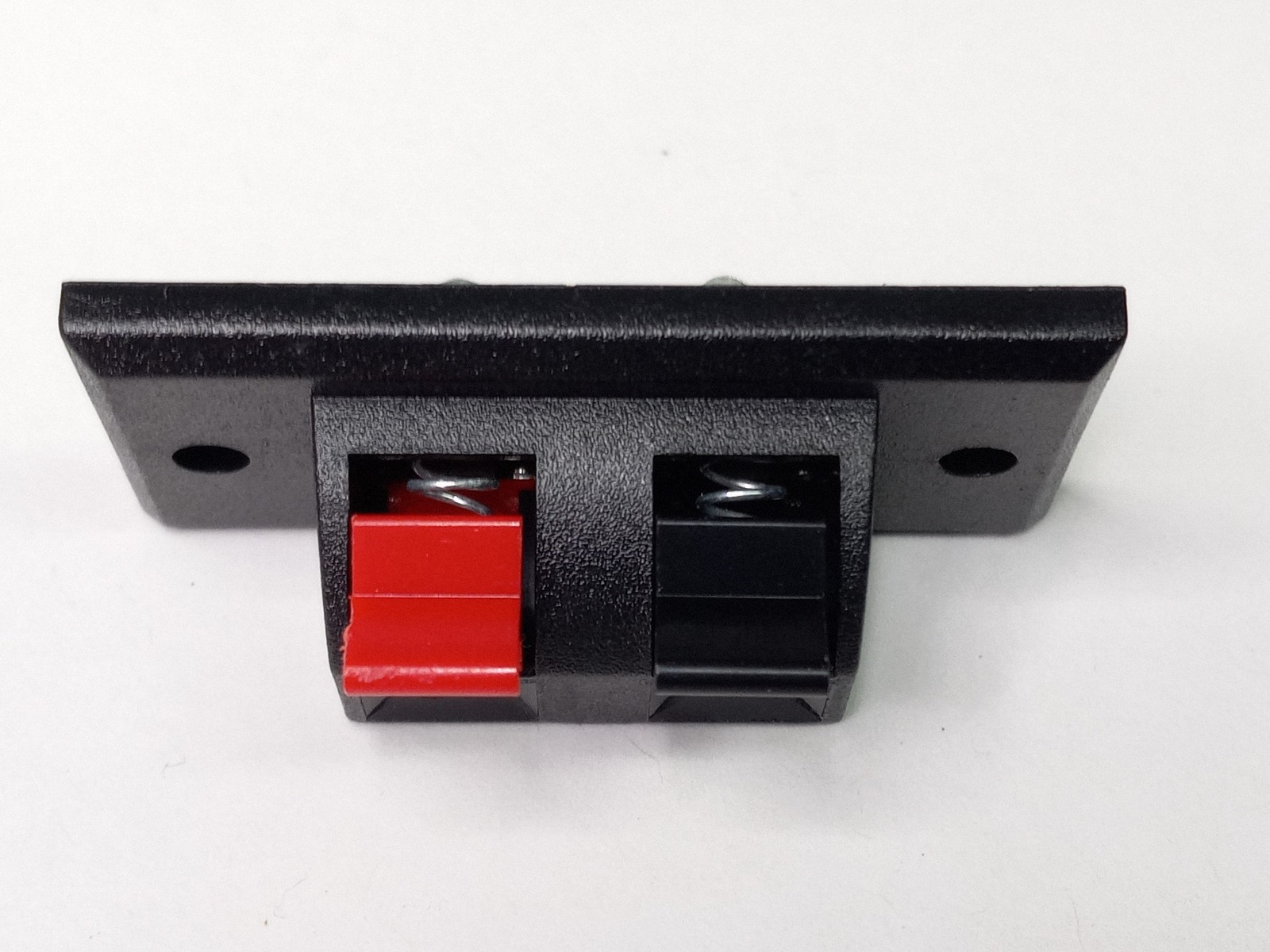 Push-Terminal Speaker Wire Connector Panel With Red & Black Terminals