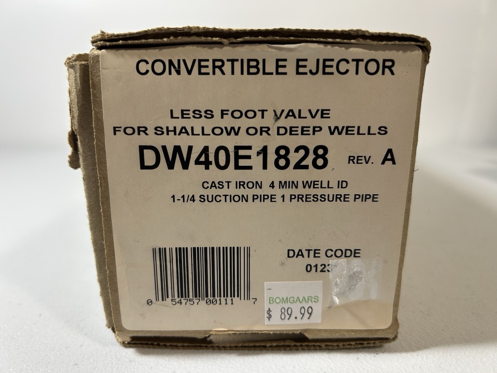 Convertible Ejector DW40E1828 New Jet Pump Housing Cast Iron Shallow / Deep Well