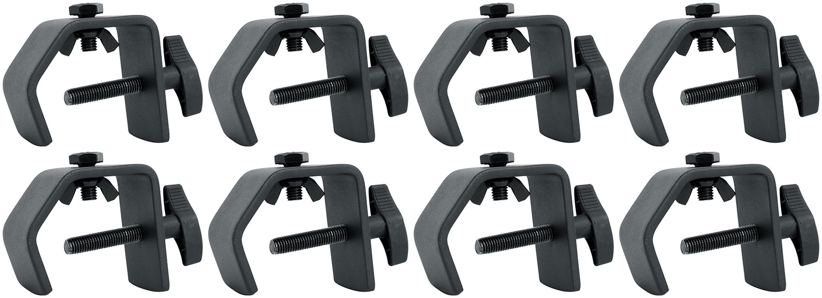 (8) Rockville LC70 Heavy Duty C Clamps Mount Light Up to 70 LBS, Adjustable Knob