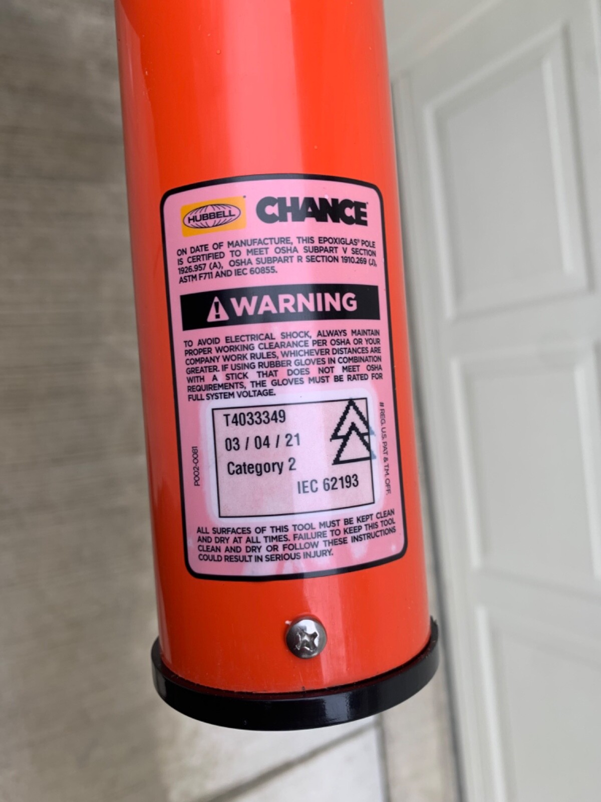 Hubbell Chance T4033349 40’ Telescoping Extendo Stick NEW IN BOX!