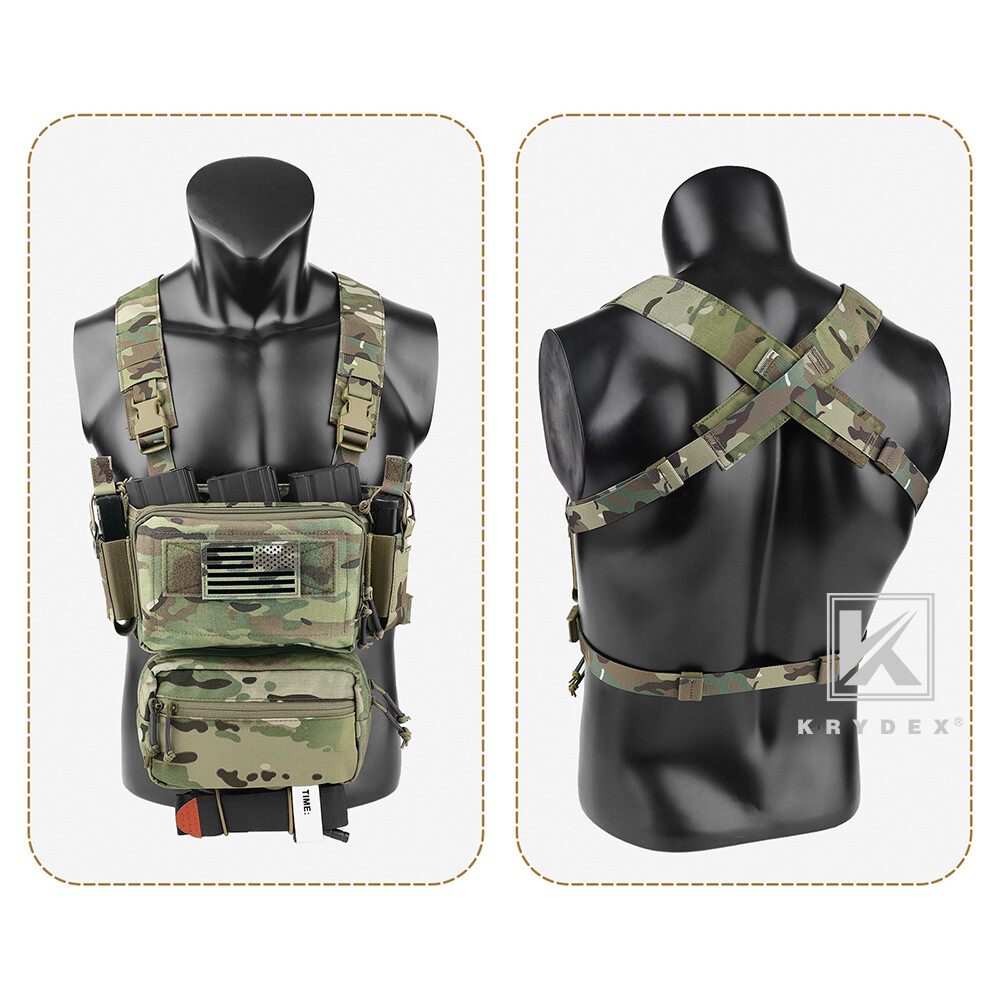 KRYDEX Tactical D3CRM Chest Rig 5.56 / 7.62 Rifle Pistol Magazine Pouch Placard