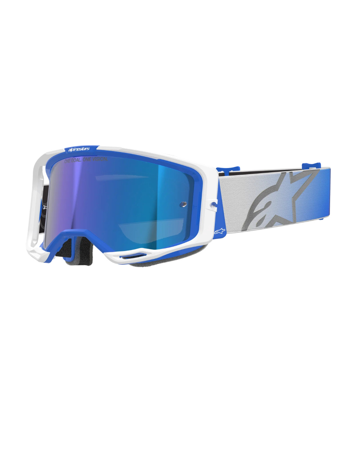 Alpinestars Vision 8 MX ATV Goggle - Corp - Blue/White - Blue Mirror Lens