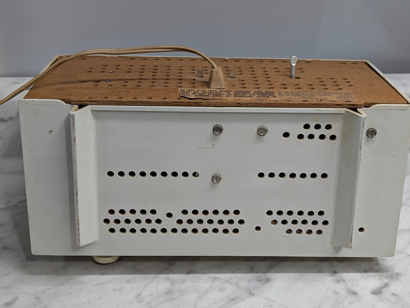 General Electric Model C-402A Tube Radio Clock AM GE Vintage MCM White