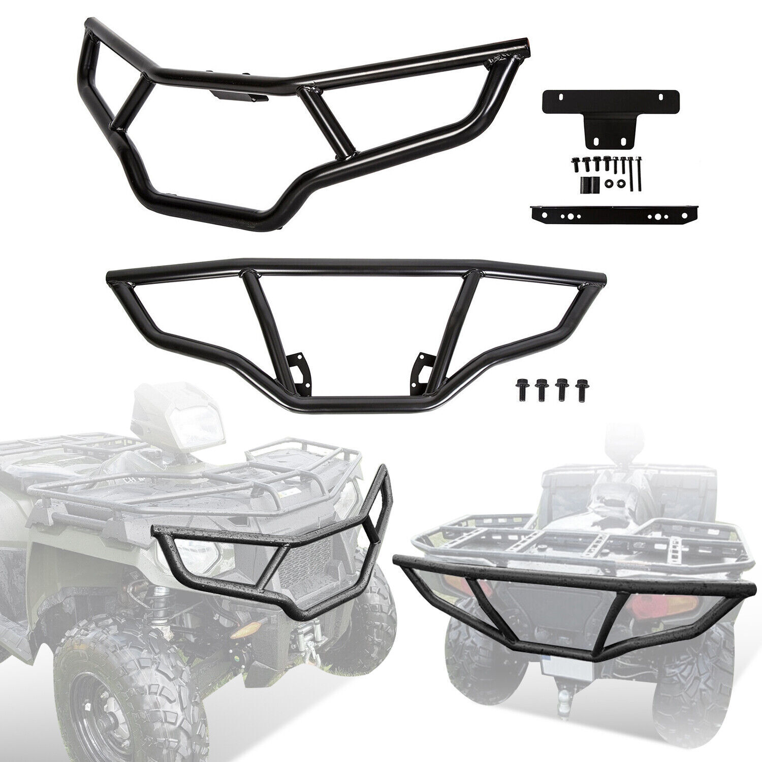 Front + Rear Brush Guard Bumper For Polaris Sportsman 570 2016-2020 #2879714