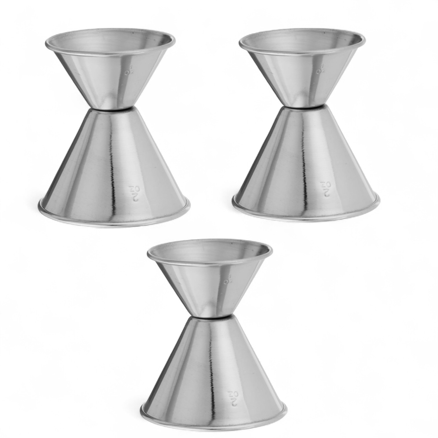 Winco J5 1 oz x 2 oz Jigger Set of 3