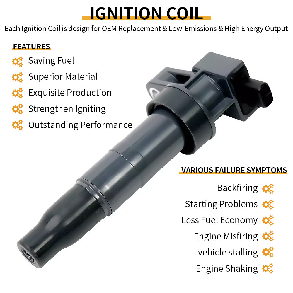 Cnpapc 6*Ignition Coil &Spark Plug for Hyundai Santa Fe Kia Sorento Sedona UF546