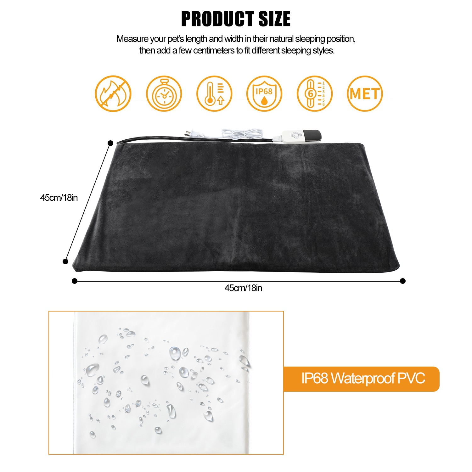 Waterproof Electric Heating Pad Heater Warmer Mat Bed Blanket For Pet Dog Cat US