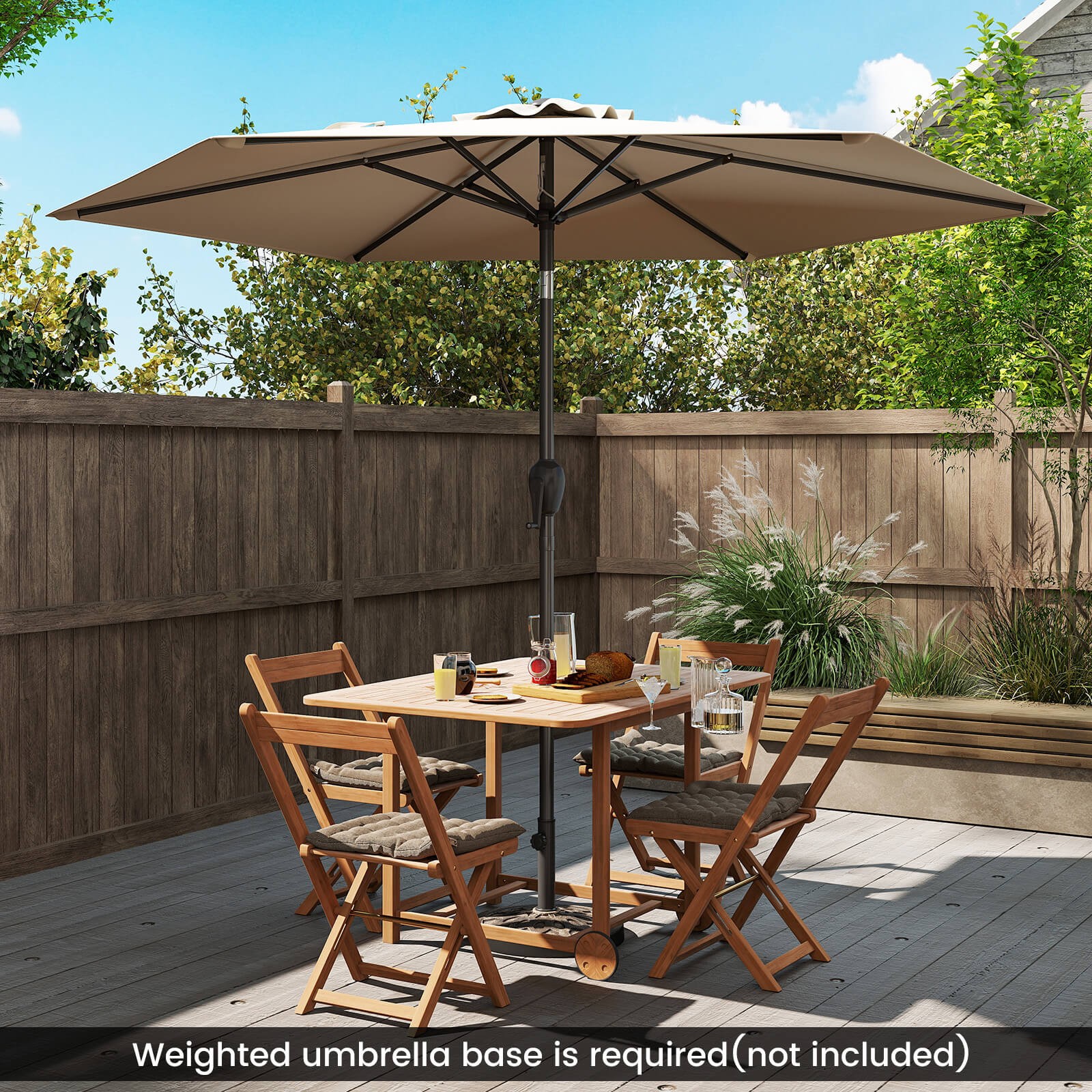 7.5 ft Patio Umbrella Outdoor Heavy Duty Market Umbrella w/ Push Button Tilt