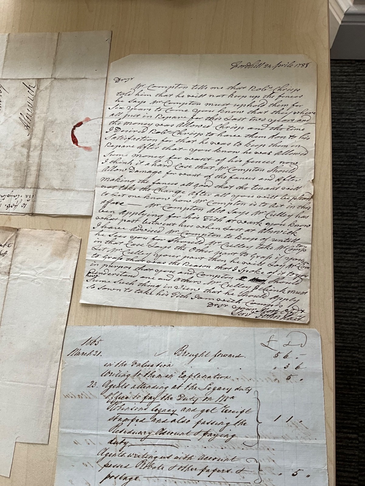 Antique GB Ephemera 1704 - 1880 mixed collection letters, deeds, invoices #SF45