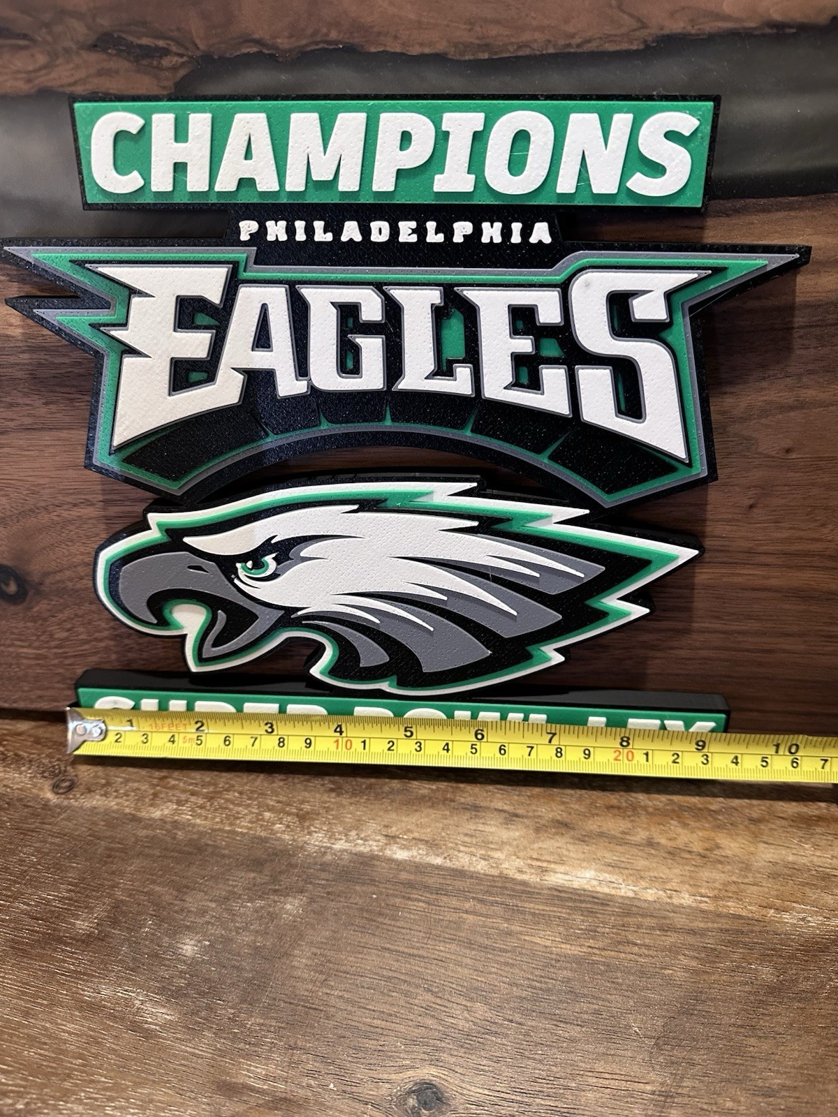 Philadelphia Eagles Champions 3D Wall Sign Super Bowl LIX Decor Man Cave Art