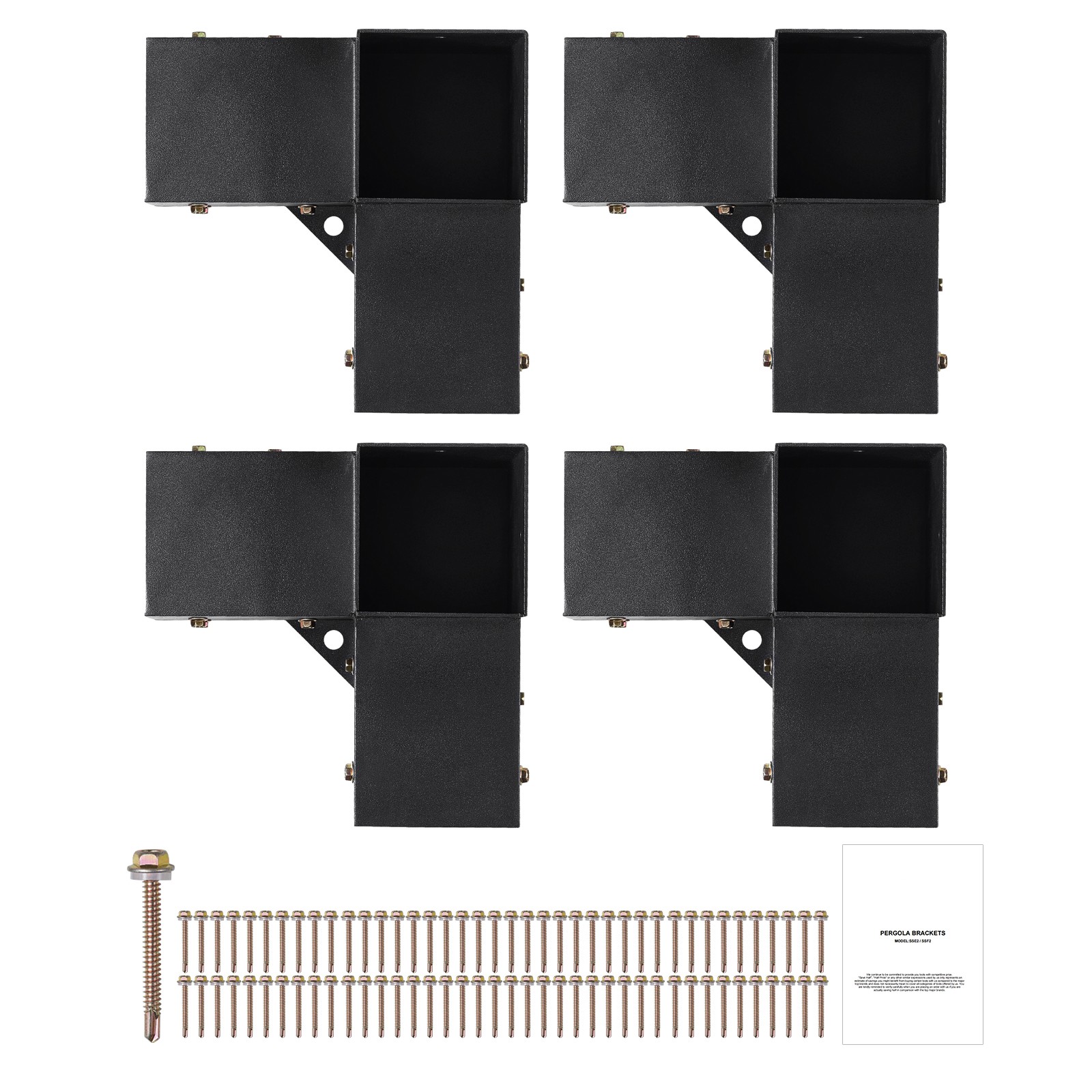 4''x4'' Pergola Bracket Kit inner 3.6x3.6 3-Way Woodworks DIY Post 4 pcs