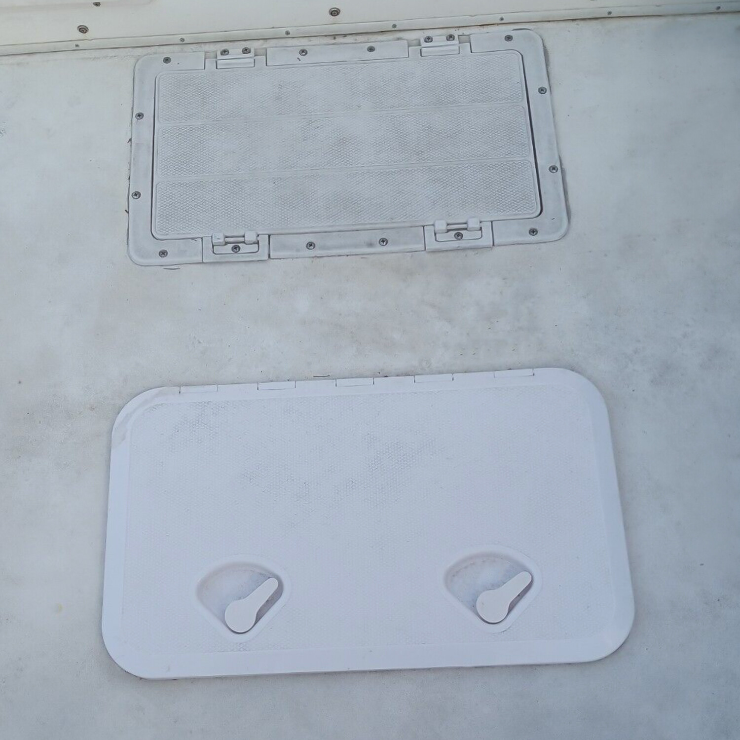 White Marine Boat Deck Hatch Lid 24" X 14" 180 Hinge Strong Recessed Handle