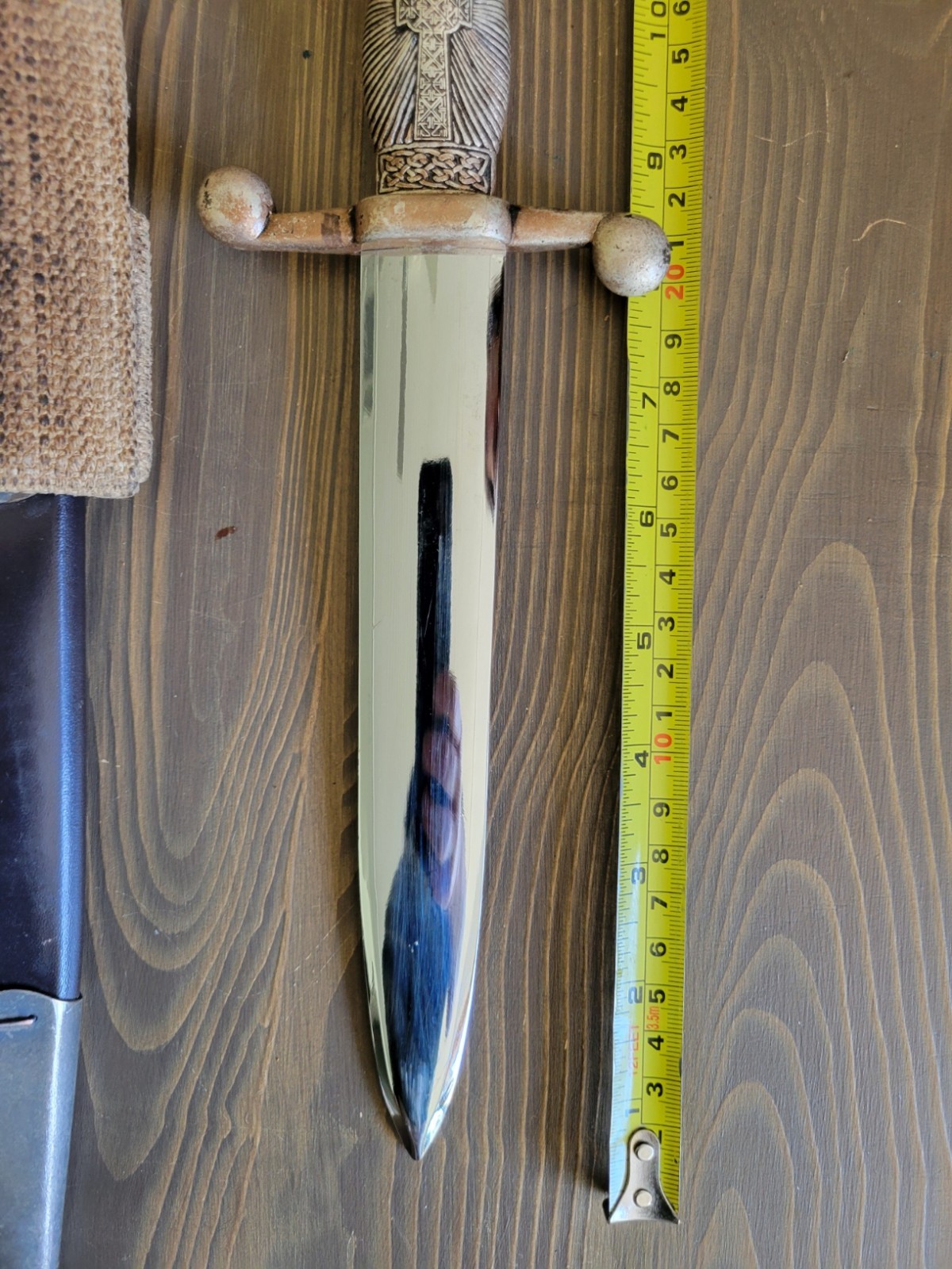 UNIQUE! Vintage Nickle Silver Dagger with Sheath & Frog! Spanish?