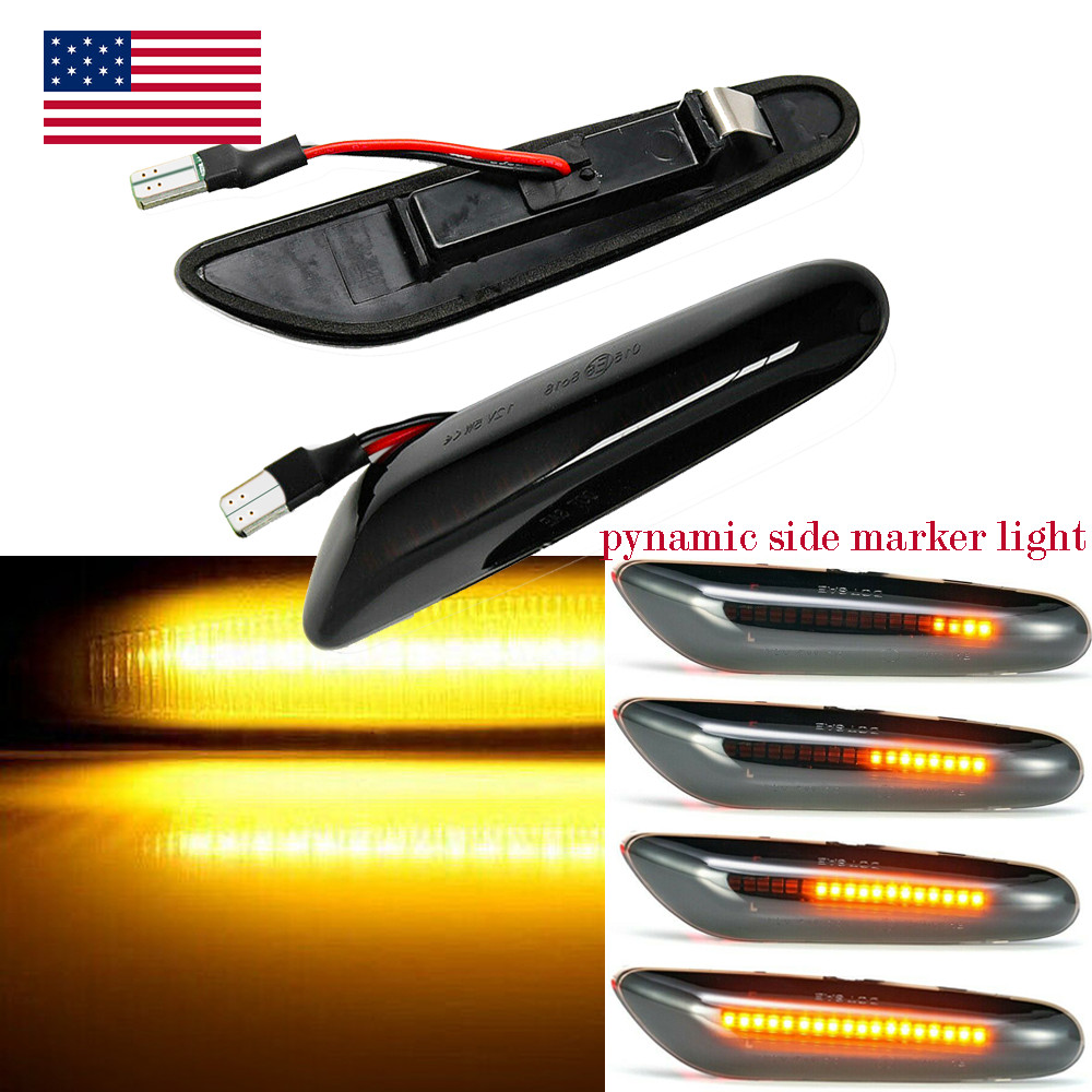 For BMW E90 E60 E82 E87 E88 Sequential LED Side Marker Blinker Turn Signal Light