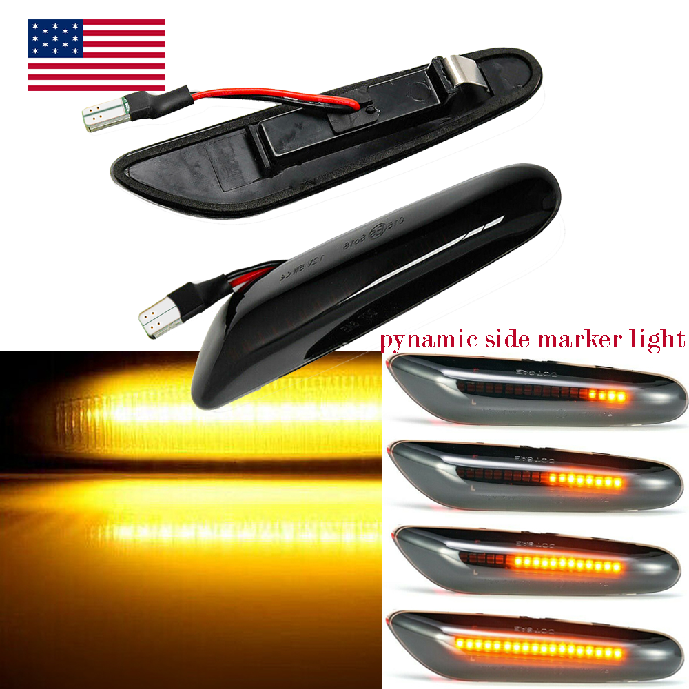 For BMW E90 E60 E82 E87 E88 Sequential LED Side Marker Blinker Turn Signal Light