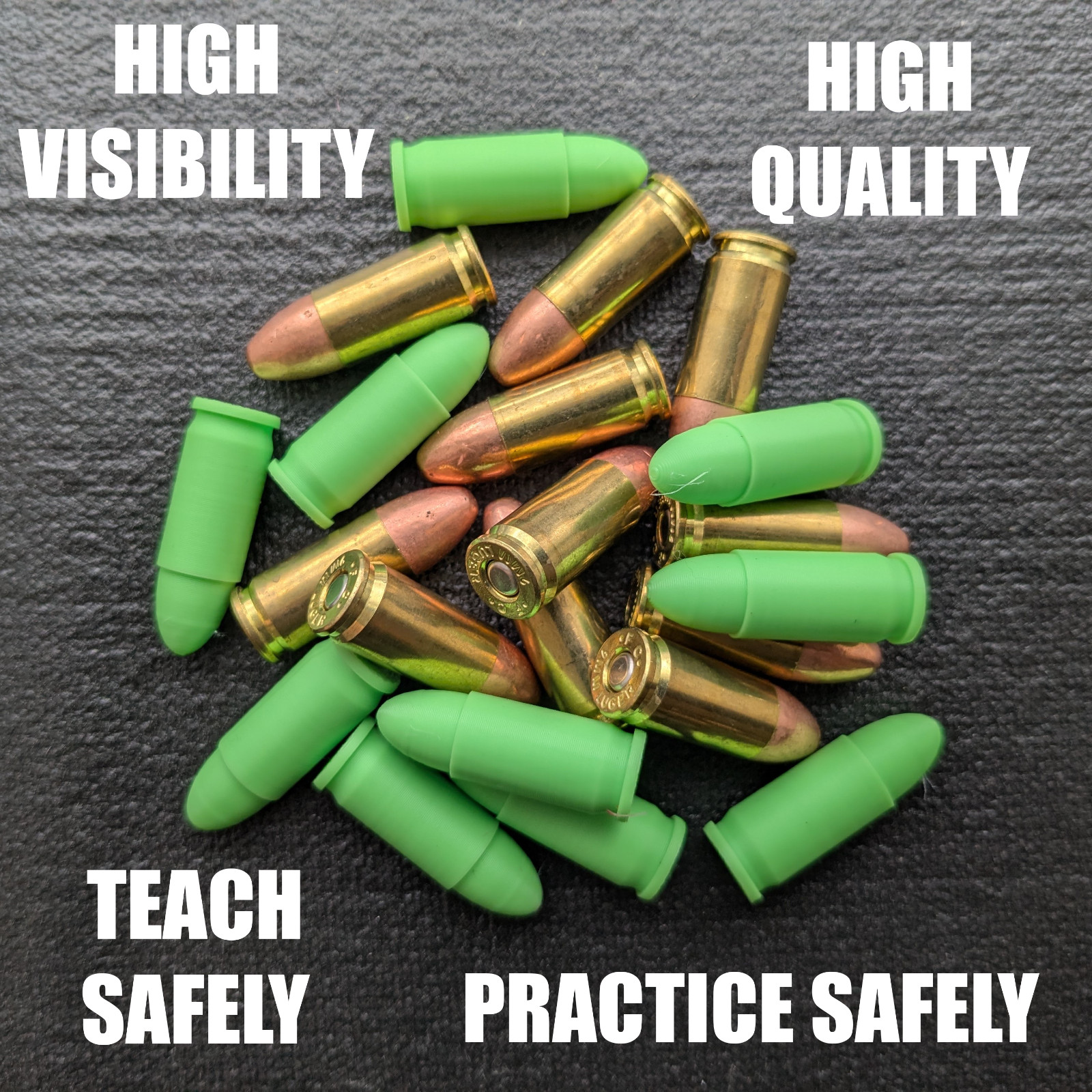 9mm Snap Caps (32pack) - Dry Fire Safety Training Dummy Rounds *USA