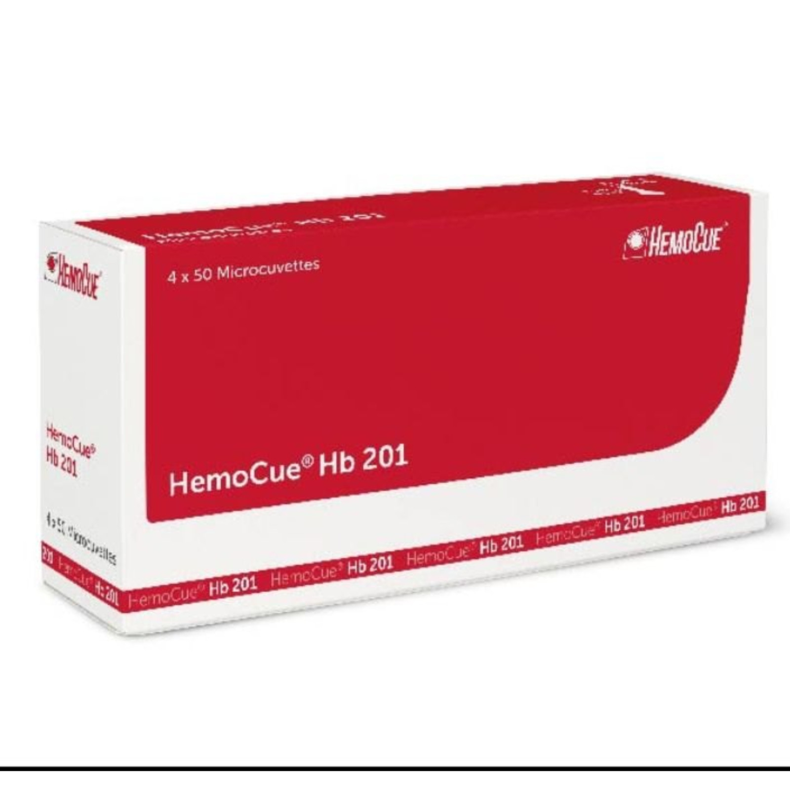 4x HemoCue Hb 201 Microcuvettes 200 Count (4 Bottles of 50) Hemoglobin Test NEW