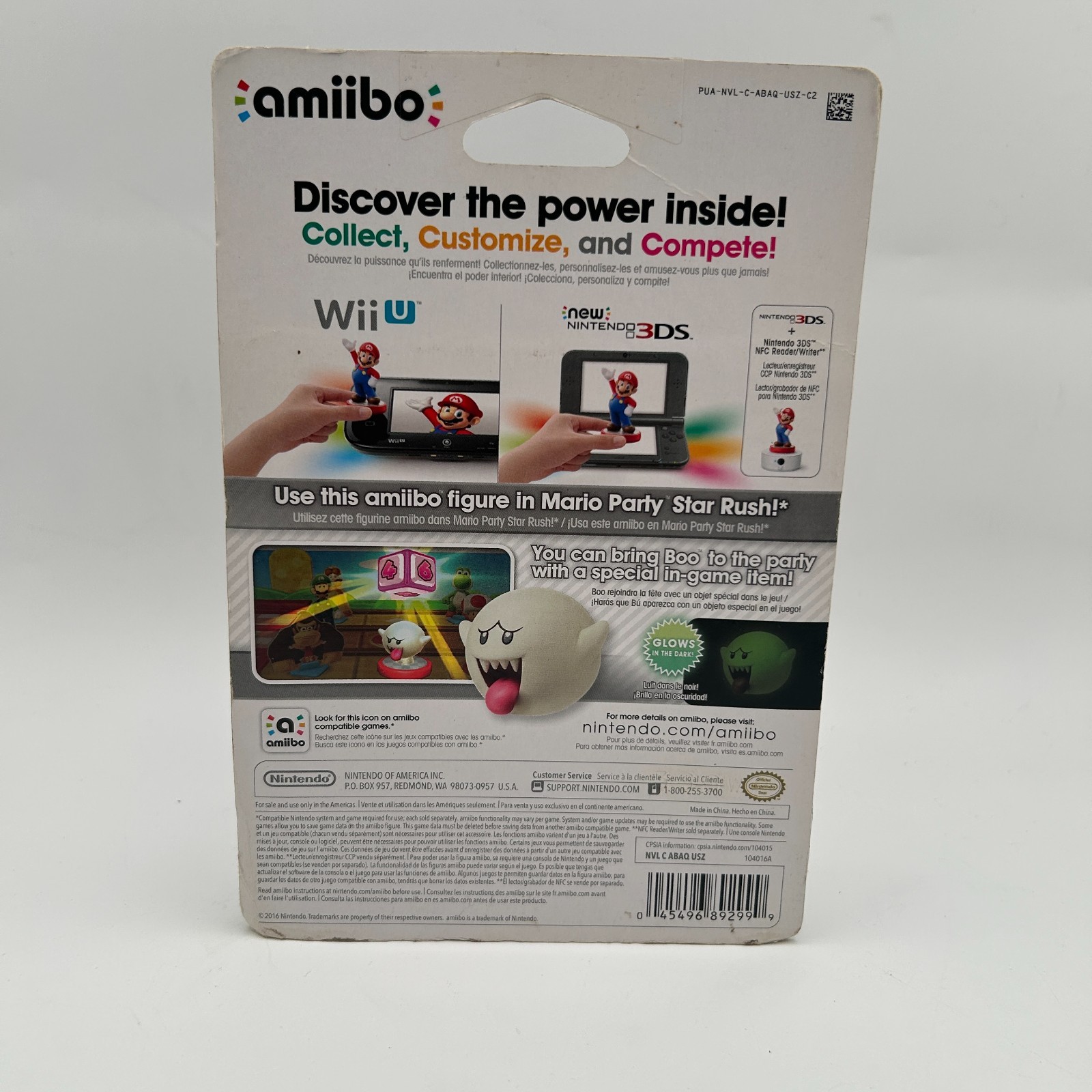 Amiibo - SEALED Boo Figure (Super Mario Series) New In Box Glow in the Dark