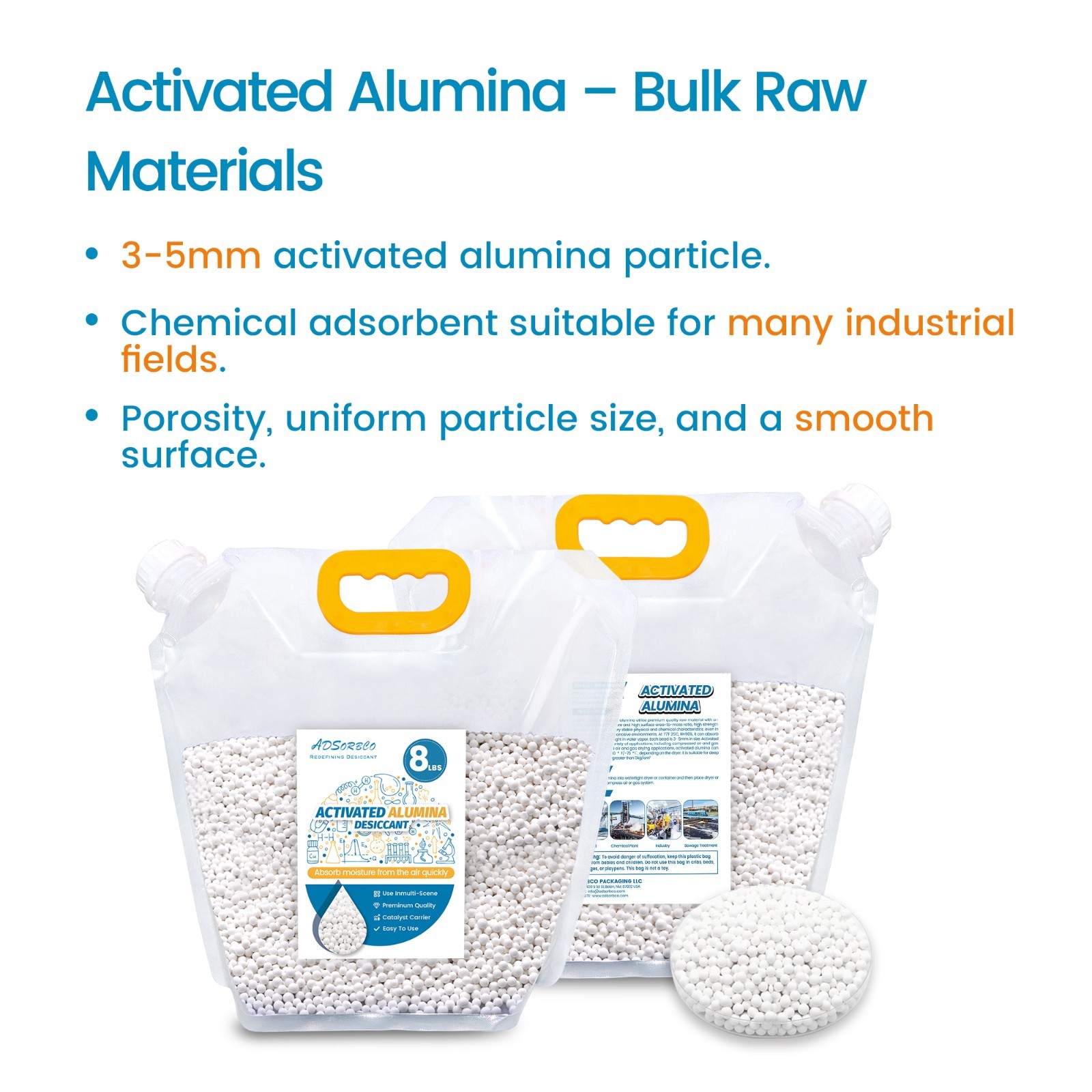 8 LBS Adsorbco Activated Alumina Desiccant