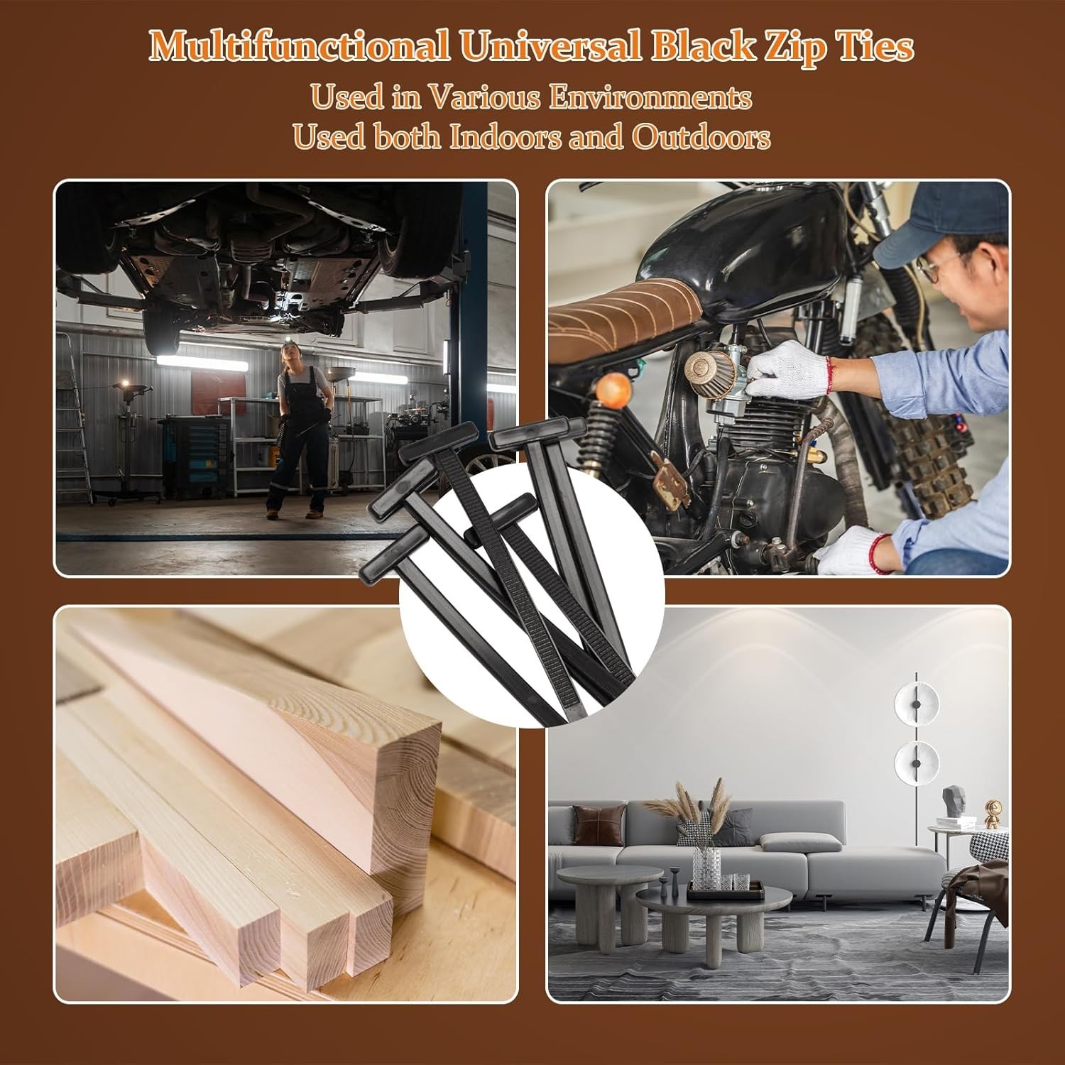 100 PCS Nylon Universal Cable Tie Buckle，Heavy Duty Self-Locking Zip Ties Holder