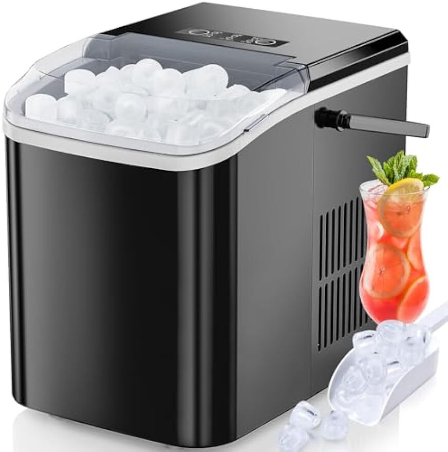 Countertop Bullet Ice Maker Portable Ice Machine with Ice Scoop 26lbs/24hrs