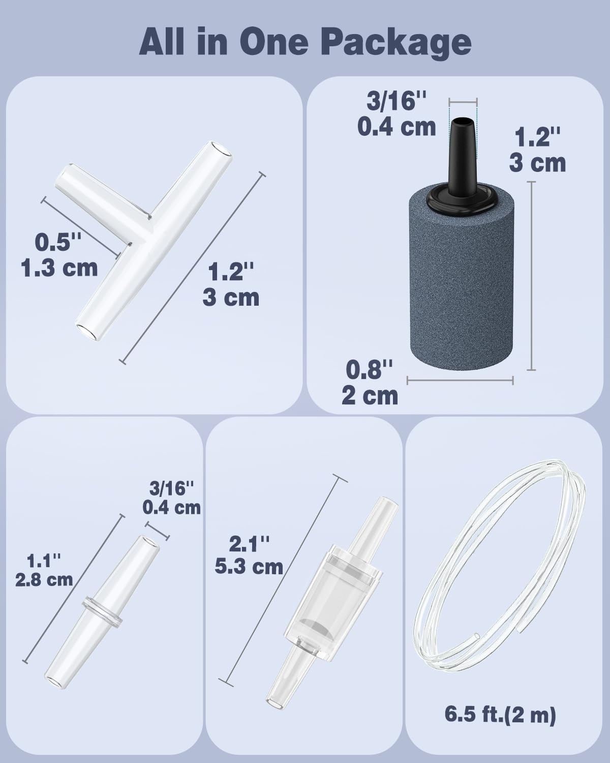 Aquarium Air Pump for 10-200 Gallon Fish Tanks Dual Outlet Adjustable Quiet