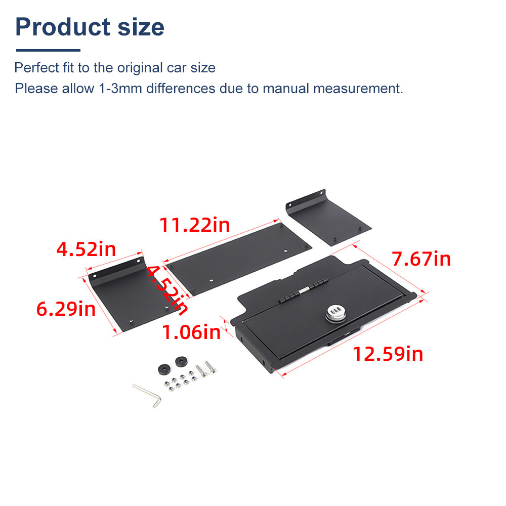 Console Armrest Vault Safe Box Lock Fit For Chevrolet Silverado GMC Sierra 2022+