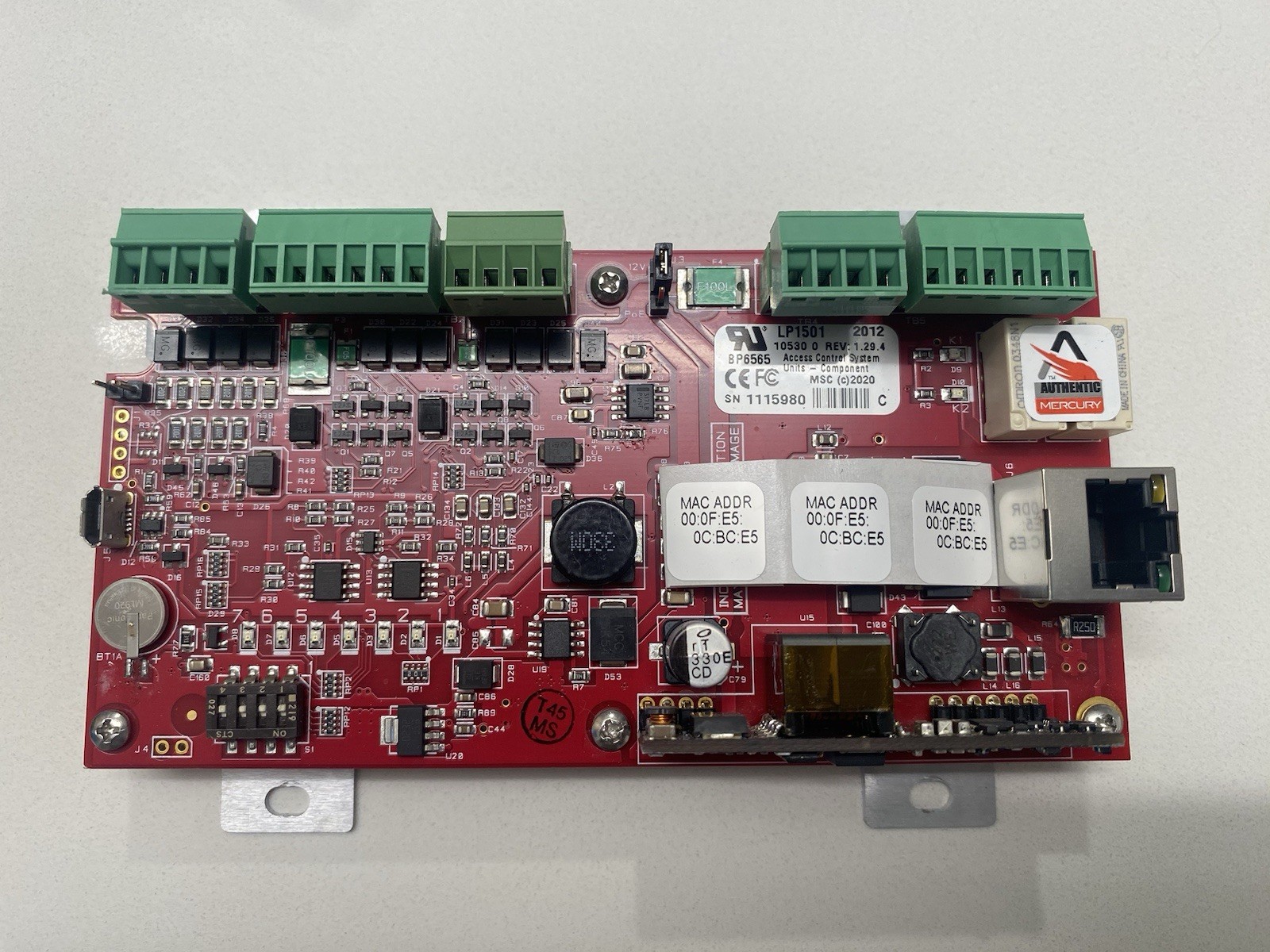 MERCURY LP1501 ACCESS CONTROL SYSTEM UNIT, INTELLIGENT CONTROLLER