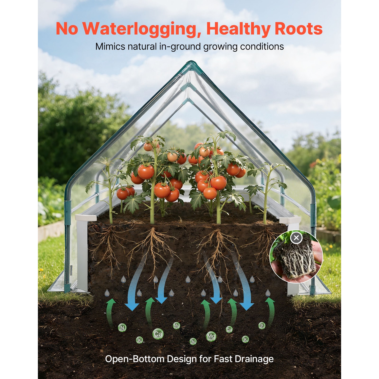 Uimoso Metal Raised Garden Bed with PE Greenhouse Cover, 6x 3 x 1 ft Planter Box